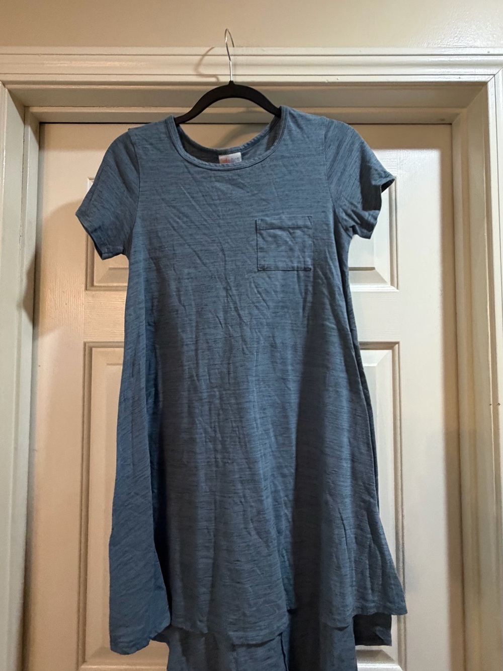LuLaRoe Carly Slate Blue Pocket T-Shirt Dress